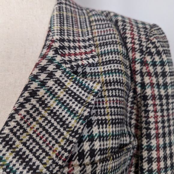 Vintage Prisma Houndstooth Multicolored Tweed Black and White Blazer - Picture 13 of 16